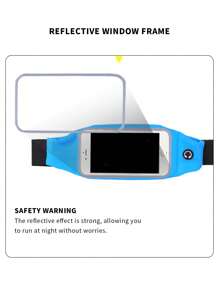 1pc Transparent Touch Screen Earphone Hole Detail Outdoor Running Bag - Blue - View 3