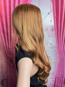 Long Body Wave Synthetic Wig - Light Brown - View 3