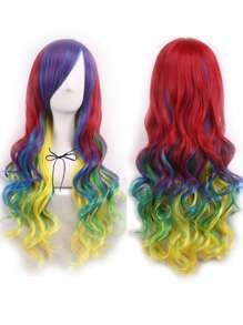 Cosplay Bộ tóc giả tổng hợp dài sóng cơ thể có tóc mái - Màu dương cầm - Xem 1