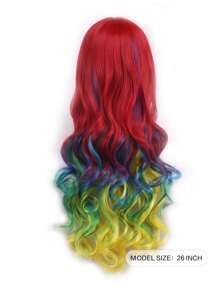 Cosplay Bộ tóc giả tổng hợp dài sóng cơ thể có tóc mái - Màu dương cầm - Xem 2