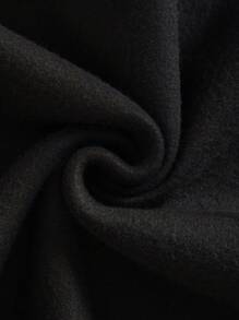 Men Cartoon & Slogan Graphic Drawstring Thermal Lined Hoodie - Black - View 4