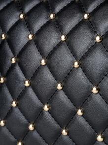 Bolsa cuadrada con diseño de tachuela punk correa ajustable PU - Negro - Ver 6