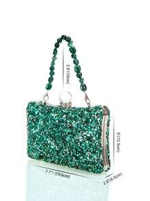 Túi hộp mini đính đá & đá Rhinestone trang trí quyến rũ, quà tặng Ngày của Mẹ cho Mẹ - Màu xanh lá cây đậm - Xem 6