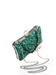 Túi hộp mini đính đá & đá Rhinestone trang trí quyến rũ, quà tặng Ngày của Mẹ cho Mẹ - Màu xanh lá cây đậm - Xem 8