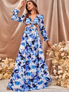 Đầm Cắt ra Dây kéo xoắn lại Tất cả trên in Giải trí - Nhiều màu - Xem 6