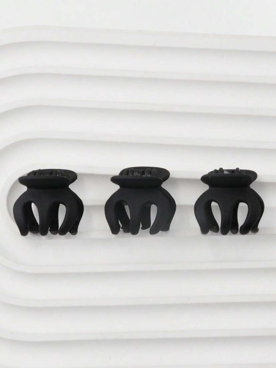 3 piezas Garra de pelo unicolor - Negro - Ver 1