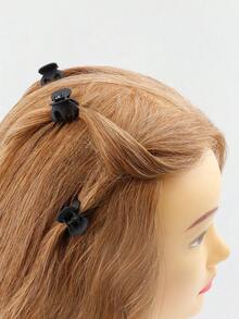 3 piezas Garra de pelo unicolor - Negro - Ver 2