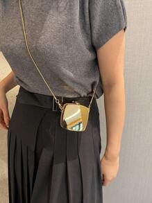 Mini Box Bag Chain - Gold - View 2
