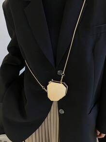 迷你盒型包金色鏈條 - 金色 - 查看 2