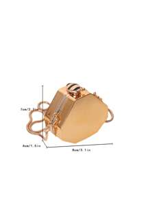 迷你盒型包金色鏈條 - 金色 - 查看 3