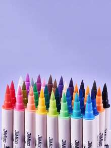 24/36 Colors Dual-Tip Acrylic Markers Soft Tip Children's Doodle Drawing Pens Student Art Waterproof Acrylic Paint Pens, Suitable For Hand Drawing, Doodling, DIY And More - Multicolor - View 7