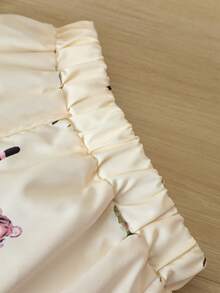 Young Boys Cartoon Tiger Print Shirt & Shorts Without Tee - Beige - View 6