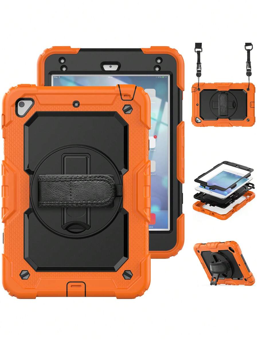 Funda de silicona compatible con iPad con tira - Naranja - Ver 1