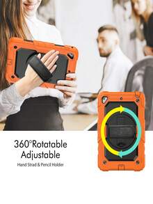 Funda de silicona compatible con iPad con tira - Naranja - Ver 3