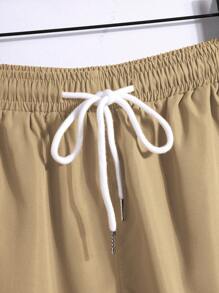 Manfinity RSRT Men Geo Print Shirt & Drawstring Waist Shorts Without Tee - Multicolor - View 5