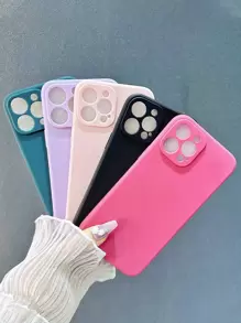 Bộ 5 ốp lưng điện thoại trơn màu hồng neon của Apple, tương thích với iPhone 15/15Pro/15Plus/15Promax, phiên bản quốc tế, không phải phiên bản nội địa. - Nhiều màu - Xem 3