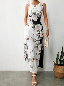 SHEIN Clasi 印花背心洋裝 - 白色 - 查看 3