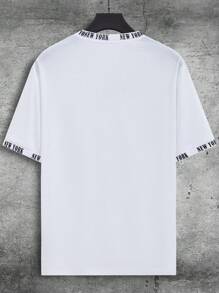 Manfinity Homme Áo thun & Áo lót Nam Lá thư Giải trí - trắng - Xem 3