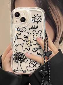 Funda de celular transparente con patrón de conejo - Multicolor - Ver 5