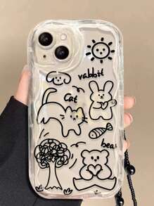 Funda de celular transparente con patrón de conejo - Multicolor - Ver 7