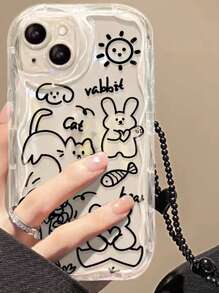 Funda de celular transparente con patrón de conejo - Multicolor - Ver 8