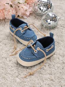 1 双带孔眼和前系带设计的婴儿休闲运动鞋 - 藍色 - 查看 6