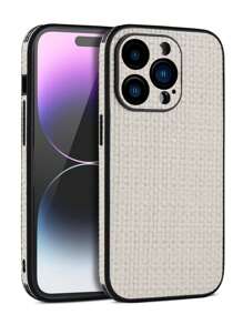 Woven Pattern Phone Case - White - View 1