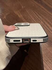 Woven Pattern Phone Case - White - View 5