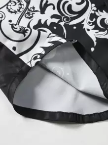 Manfinity AFTRDRK Men Floral Print Button Up Shirt, Fall , Long Sleeve Top