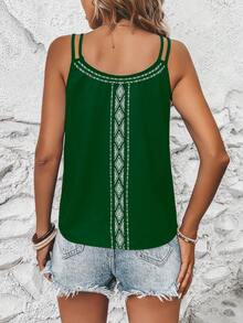 SHEIN VCAY 印花吊帶上衣 - 墨綠色 - 查看 2