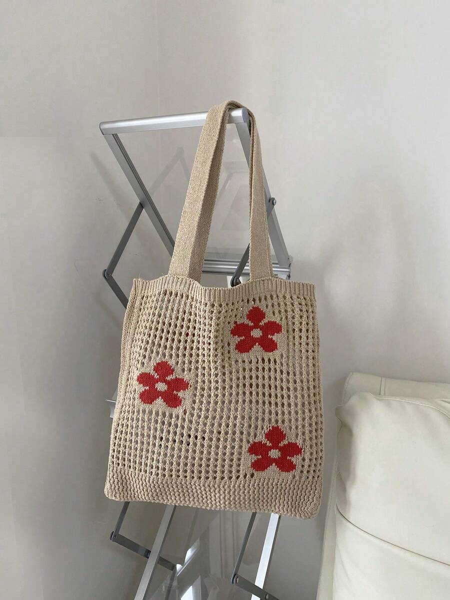 Túi móc in hoa Tay cầm đôi dễ thương - Nhiều màu - Xem 1