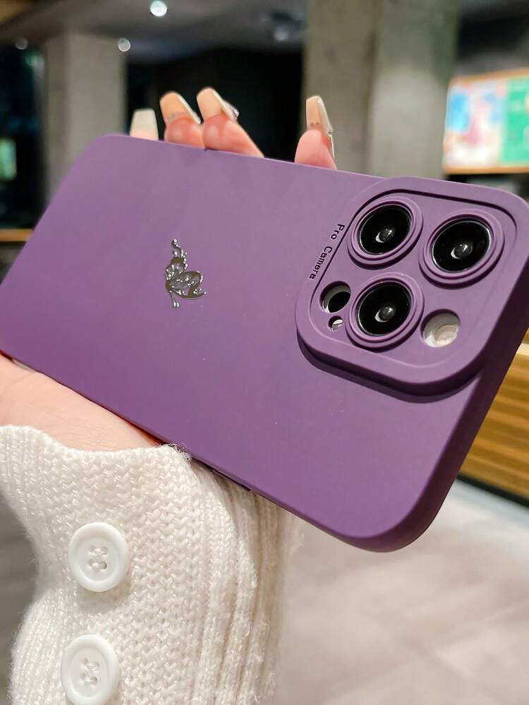 Funda para móvil con patrón de mariposa anticaída - Púrpura polvoriento - Añade 4