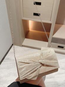 Quyến rũ, thanh lịch, tinh tế, yên tĩnh Sequin sang trọng, sành điệu, sang trọng, sáng bóng Chi tiết nút thắt lấp lánh Túi vuông nắp Ví cô dâu quyến rũ, hoàn hảo cho đám cưới, sự kiện dạ hội & tiệc tùng Túi buổi tối, Túi ăn tối cho cô gái dự tiệc, phụ nữ - Rượu sâm banh - Xem 8