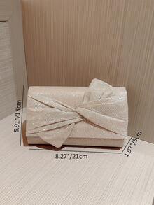 Quyến rũ, thanh lịch, tinh tế, yên tĩnh Sequin sang trọng, sành điệu, sang trọng, sáng bóng Chi tiết nút thắt lấp lánh Túi vuông nắp Ví cô dâu quyến rũ, hoàn hảo cho đám cưới, sự kiện dạ hội & tiệc tùng Túi buổi tối, Túi ăn tối cho cô gái dự tiệc, phụ nữ - Rượu sâm banh - Xem 9
