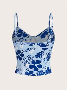 SHEIN ICON Y2K Paisley Floral All Over Print Camisole Tank Top For Women - Blue - View 2