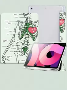 Ốp lưng họa tiết bộ xương Halloween tương thích với iPad có khe cắm bút - Nhiều màu - Xem 3