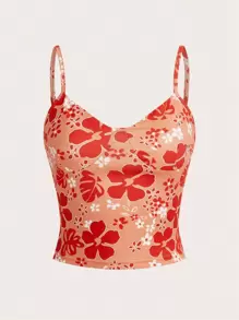 SHEIN ICON 印花吊帶上衣 - 亮橙色 - 查看 1
