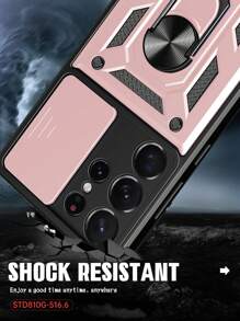 Anti-fall Phone Case With Magnetic Ring Holder - Rose Gold - View 4