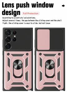 Anti-fall Phone Case With Magnetic Ring Holder - Rose Gold - View 9