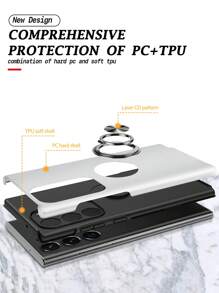 Father's Day Anti-Fall Phone Case With Magnetic Ring Holder - Silver - View 4