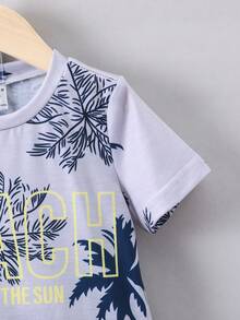 SHEIN Bộ thời trang bé trai Lá thư Nhiệt đới Boho - Nhiều màu - Xem 6