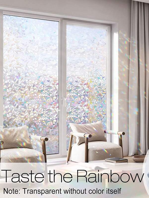 1pc PVC Decorative Film, Modern Holographic Geometric Pattern Window Sticker For Home SHEIN USA