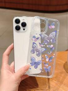 Butterfly Pattern Clear Anti-fall Phone Case - Multicolor - View 2