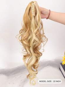 Long Curly Ponytail Synthetic Hair Extension - Multicolor - View 2