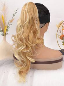Long Curly Ponytail Synthetic Hair Extension - Multicolor - View 3