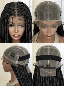 Tóc giả tổng hợp bện dài hoàn toàn bằng ren - màu đen - Xem 7