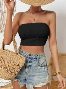 Chiquease Solid Crop Tube Top - Black - View 4