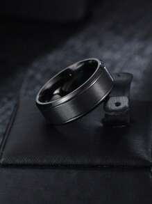 Fashionable And Popular 1pc Casual Stainless Steel Minimalist Ring For Men For Daily Decoration For Jewelry Gift And For A Stylish Look - Silver - View 1