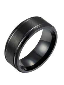 Fashionable And Popular 1pc Casual Stainless Steel Minimalist Ring For Men For Daily Decoration For Jewelry Gift And For A Stylish Look - Silver - View 2