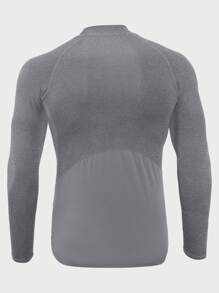 Nam Đồ họa Chữ cái Tay Raglan Áo thun thể thao Quần áo tập thể hình Nam Cơ bản T Áo sơ mi - Xám - Xem 2